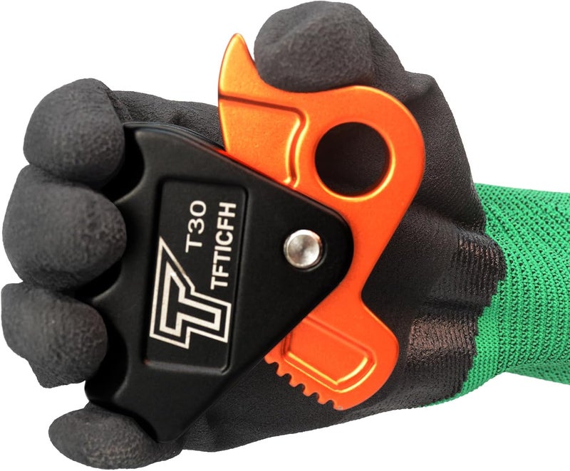 TFTICFH CE 15kN Rope Grab, Safety Clip Clamp, Fall Protection Belay Device, Flipline Rope Adjuster, Self-Locking Fall Arrestor Riser Ascender for Climbing Arborist Rescue Training for 10~12mm Rope - Image 4